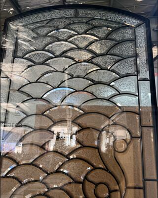 Handcrafted Decorative Entry Door Glass Panel With Intricate Design For Front Entry Doors