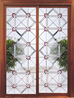 309S Decorative Leaded Glass Front Doors With Glass For Villa 2000MM
